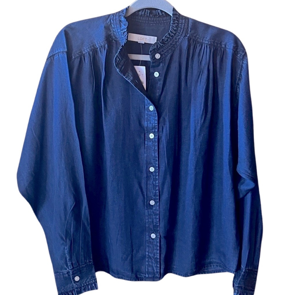 Denim Button Down Blouse
